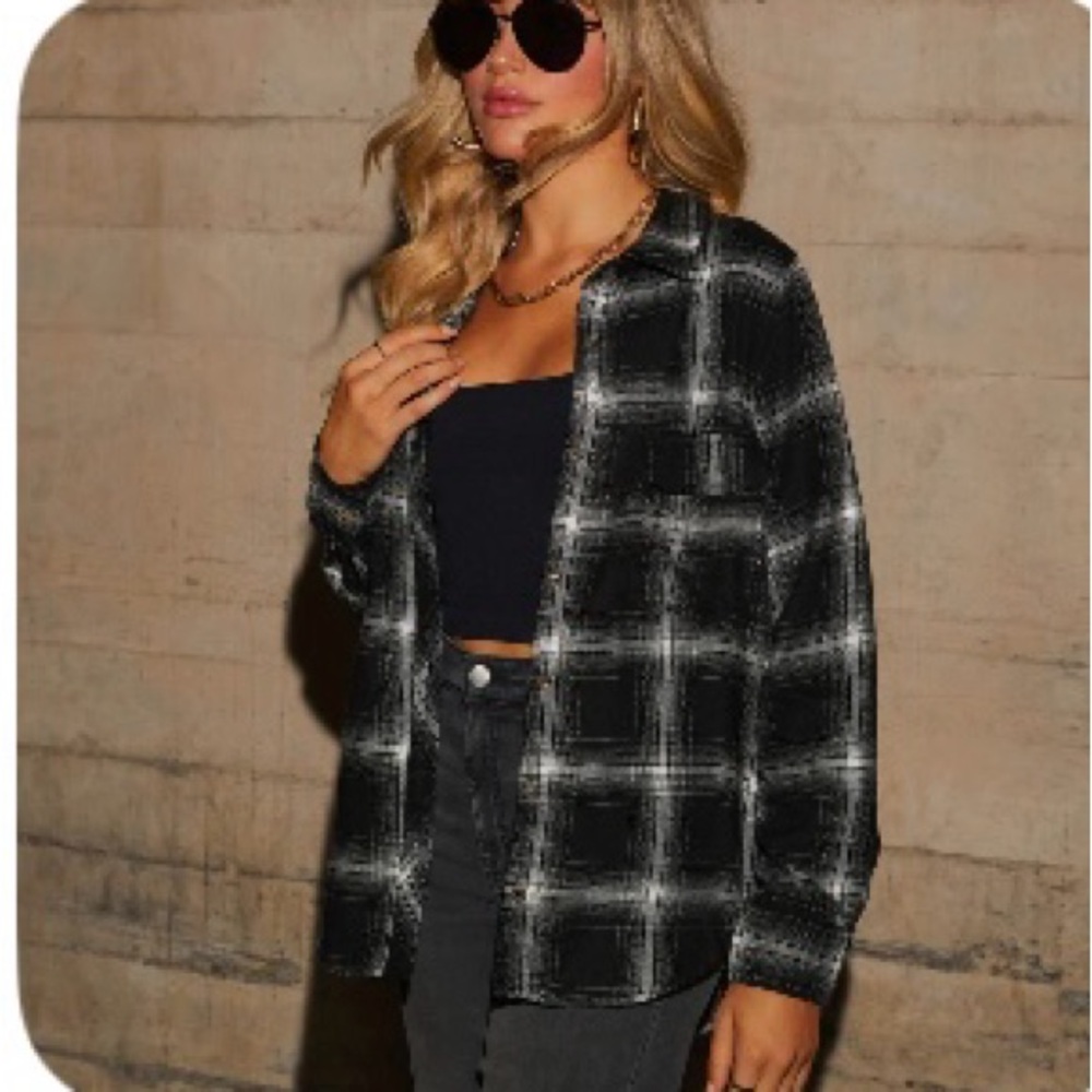 VICI Dolls Black and White Plaid Shirt